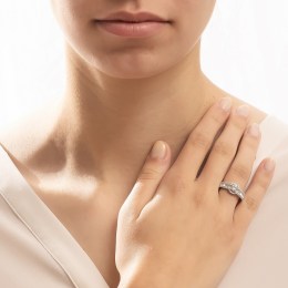 μονόπετρο λευκόχρυσο δαχτυλίδι λευκά ζιργκόν D11201011(b)
