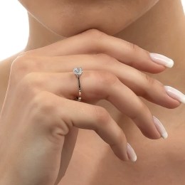 μονόπετρο λευκόχρυσο δαχτυλίδι ζιργκόν D11201060(b)