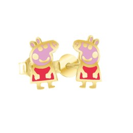 παιδικά κίτρινα χρυσά σκουλαρίκια Peppa Pig SK11101005