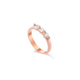 ροζ επίχρυσο ασημένιο δαχτυλίδι μισόβερο D21300100
