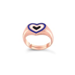 ροζ επίχρυσο ασημένιο δαχτυλίδι σεβαλιέ καρδιά D21300069