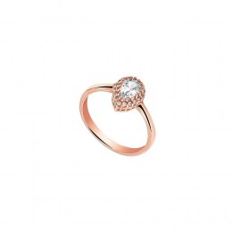 Ροζ χρυσό γυναικείο δαχτυλίδι δάκρυ D11300796
