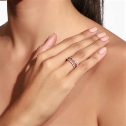 ροζ χρυσό γυναικείο δαχτυλίδι λευκά ζιργκόν D11300501(b)