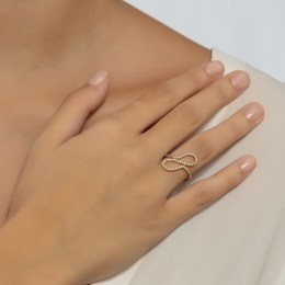 ροζ χρυσό γυναικείο δαχτυλίδι λευκά ζιργκόν D11300708(b)