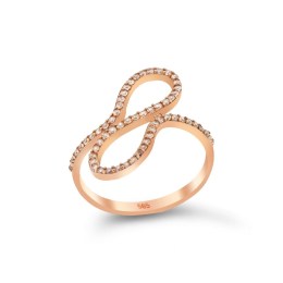 ροζ χρυσό γυναικείο δαχτυλίδι λευκά ζιργκόν D11300708