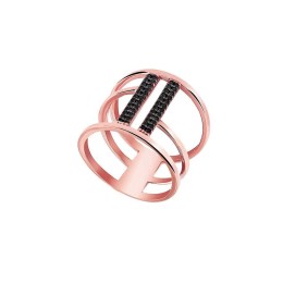 ροζ χρυσό γυναικείο δαχτυλίδι μαύρα ζιργκόν D11300804