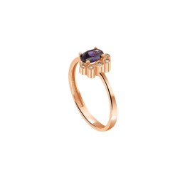 ροζ χρυσό γυναικείο δαχτυλίδι μωβ ζιργκόν D11300812