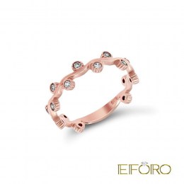 Ροζ χρυσό γυναικείο δαχτυλίδι Olive Wreath D11300006