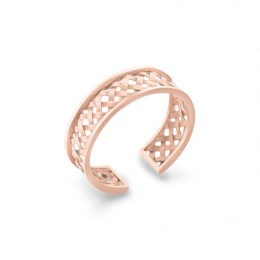 Ροζ χρυσό γυναικείο δαχτυλίδι πλέξη D11300487