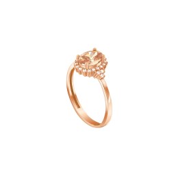 ροζ χρυσό γυναικείο δαχτυλίδι ροζέτα ροζ D11300815
