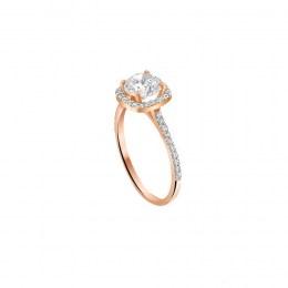 ροζ χρυσό μονόπετρο δαχτυλίδι ζιργκόν D11300808