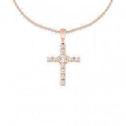 ροζ χρυσός γυναικείος σταυρός ζιργκόν ST11300787