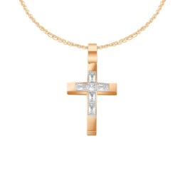ροζ χρυσός γυναικείος σταυρός ζιργκόν ST11300804