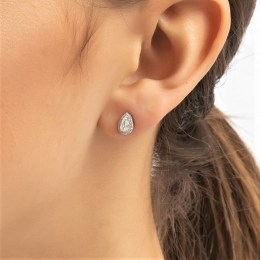 σκουλαρίκια ασημένια γυναικεία καρφωτά δάκρυ SK21200301(b)