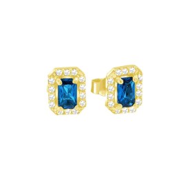 σκουλαρίκια κίτρινα χρυσά μπλε πέτρα SK11100993