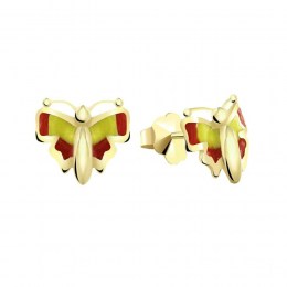 σκουλαρίκια παιδικά καρφωτά κίτρινα χρυσά πεταλούδα SK11100169