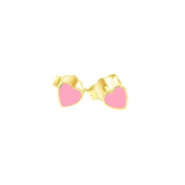 σκουλαρίκια παιδικά κίτρινα χρυσά ροζ καρδιές SK12100033