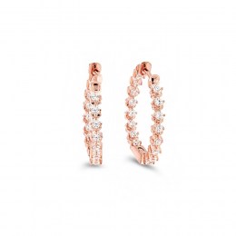 σκουλαρίκια ροζ ασημένια κρίκοι ζιργκόν SK21300011