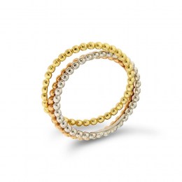 Τρίχρωμο χρυσό γυναικείο δαχτυλίδι στρόγγυλο D11400360