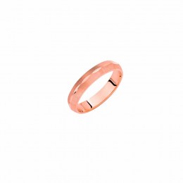 βέρα γάμου ροζ χρυσή ζαγρέ λουστρέ BE1330180