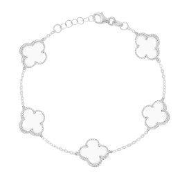 βραχιόλι ασημένιο γυναικείο λευκούς σταυρούς BR21200315