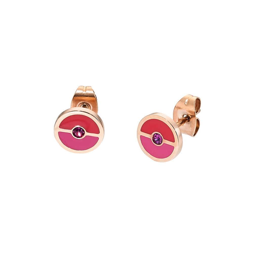 ροζ επίχρυσα καρφωτά σκουλαρίκια loisir piercing 03L27-00421