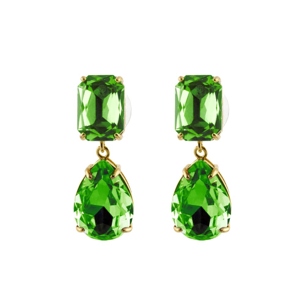 σκουλαρίκια Loisir Dance πράσινα κρύσταλλα 03L15-01240